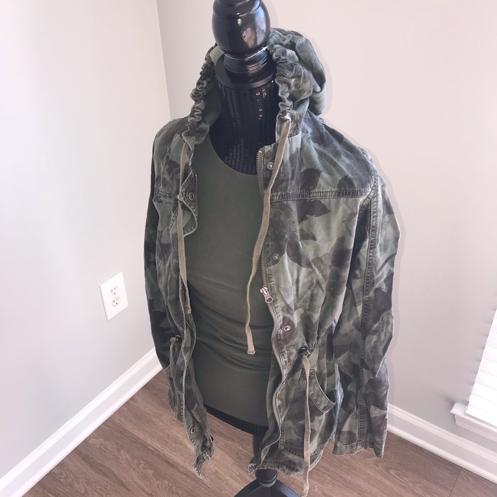Green camo-like jacket